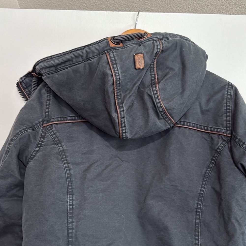 Naketand Black and Brown Hooded Jacket sz M - Picture 11 of 11